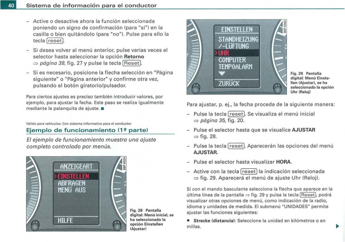 Audi A3 II 2 8P owners manual manual del propietario / page 42