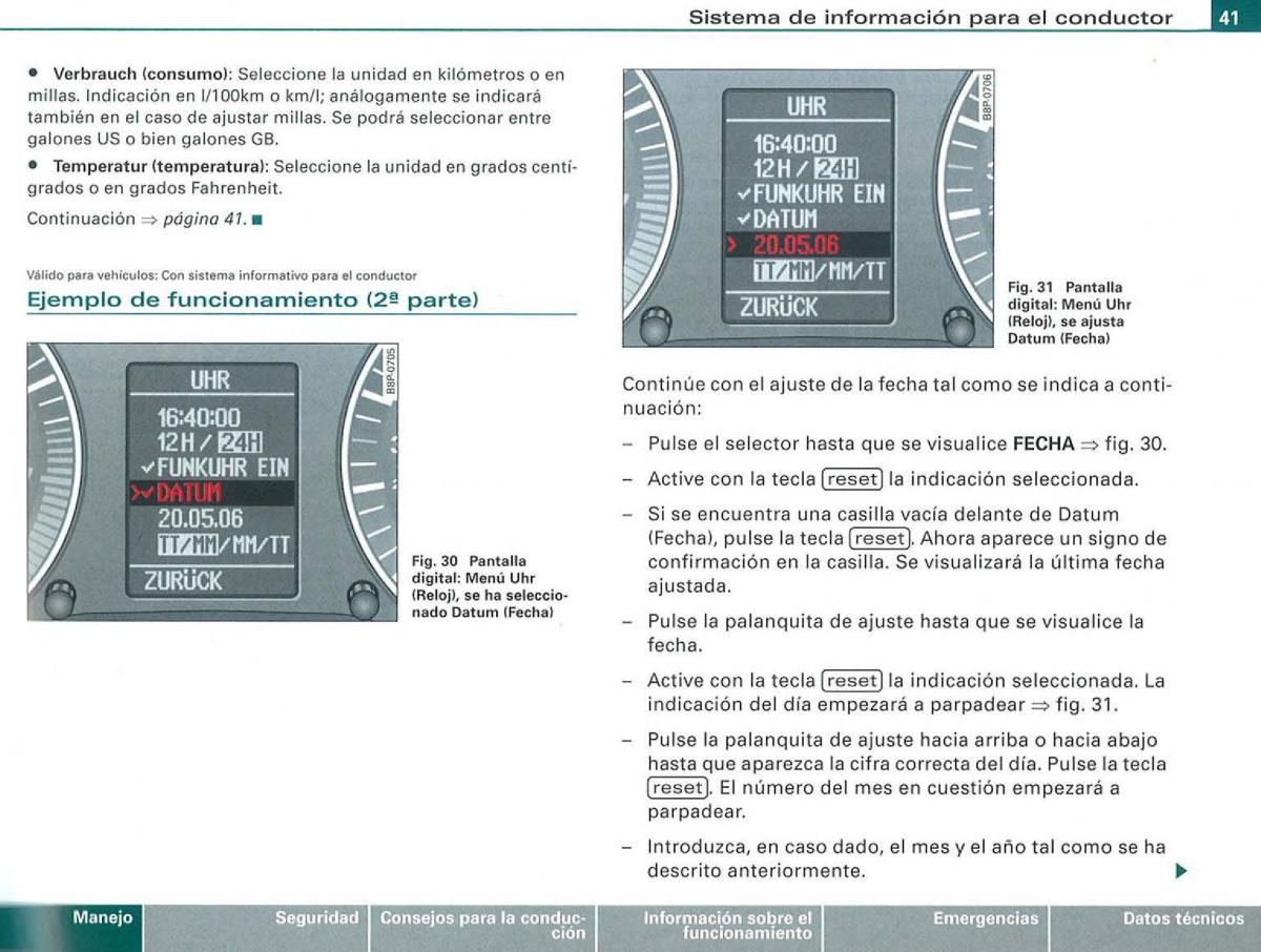 Audi A3 II 2 8P owners manual manual del propietario / page 43