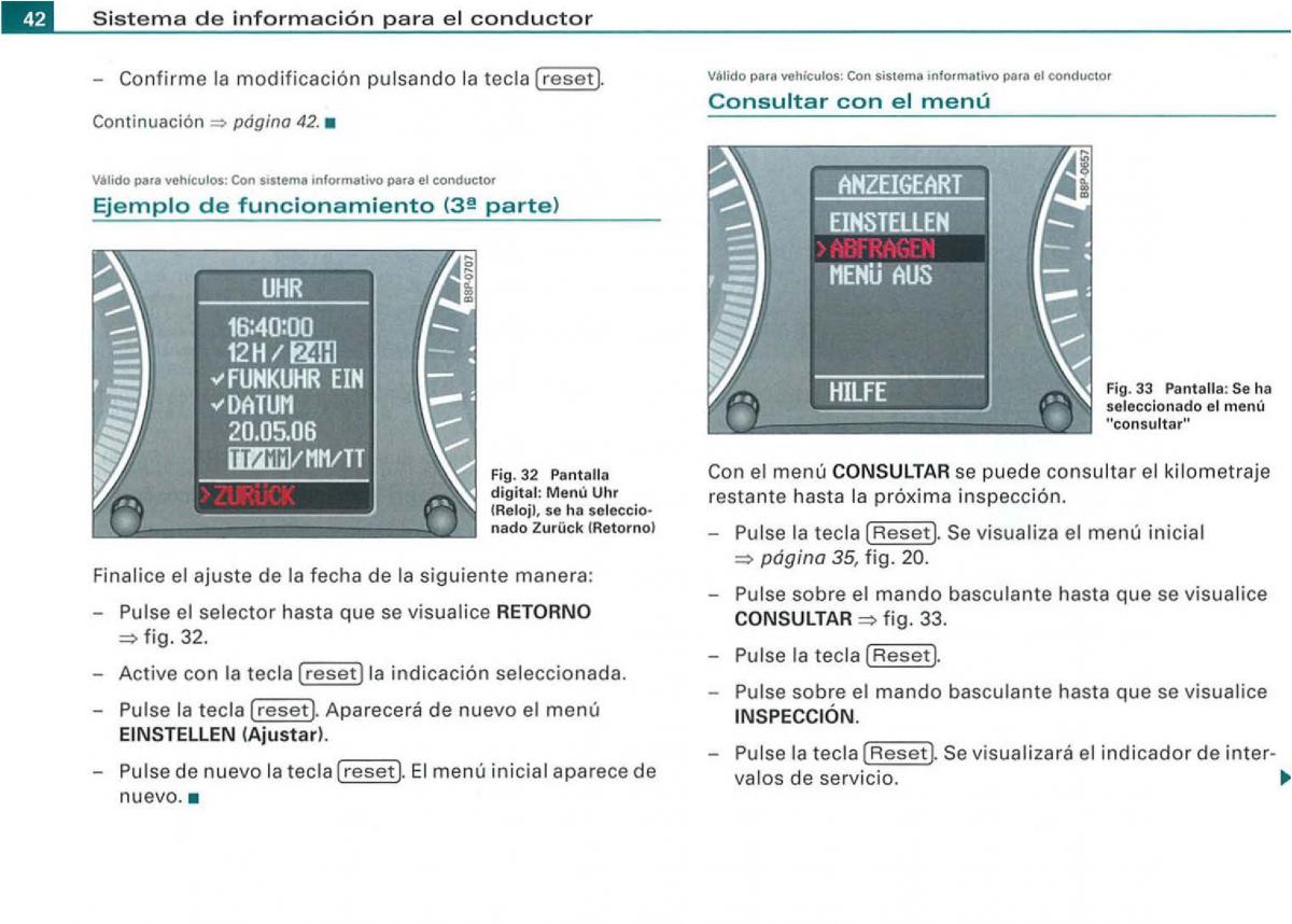 Audi A3 II 2 8P owners manual manual del propietario / page 44