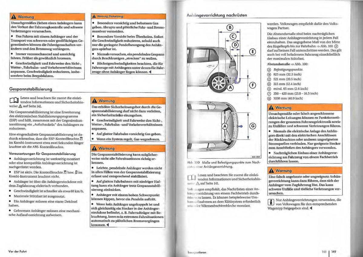 VW Golf Plus owners manual Handbuch / page 72