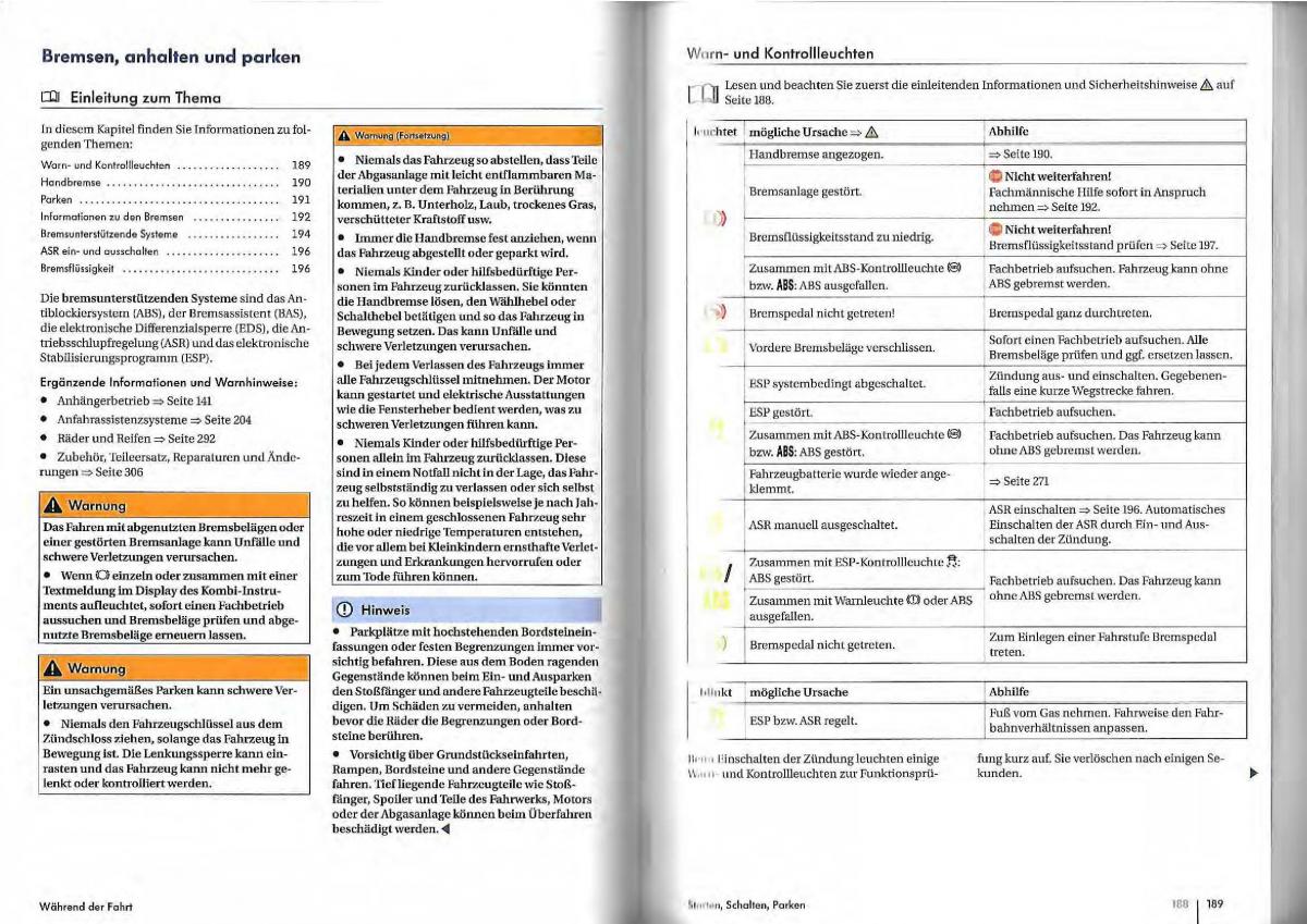 VW Golf Plus owners manual Handbuch / page 92