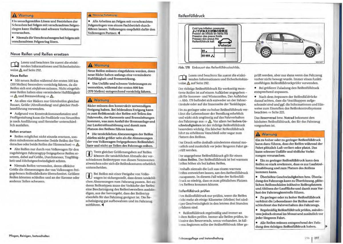 VW Golf Plus owners manual Handbuch / page 145