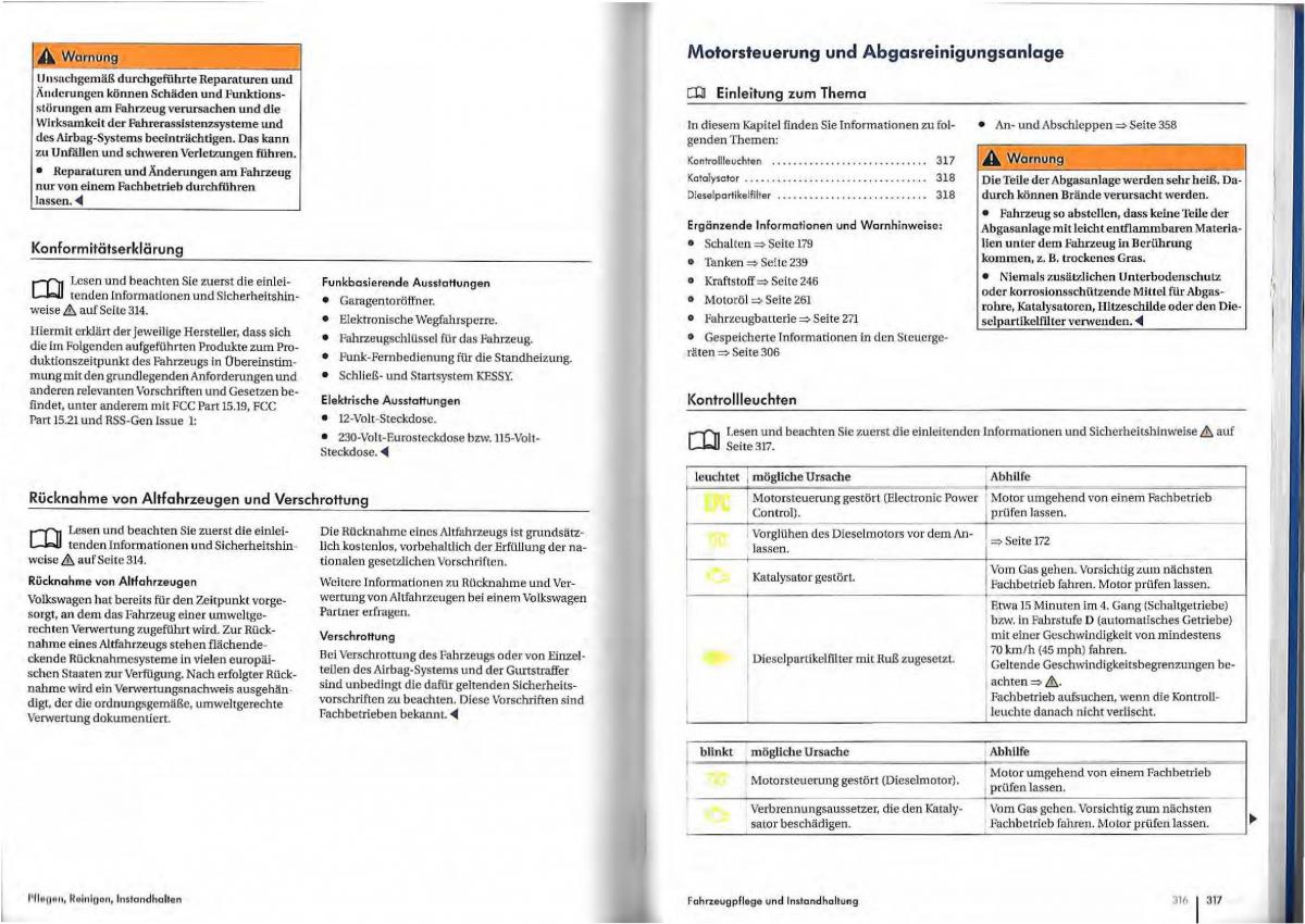 VW Golf Plus owners manual Handbuch / page 155