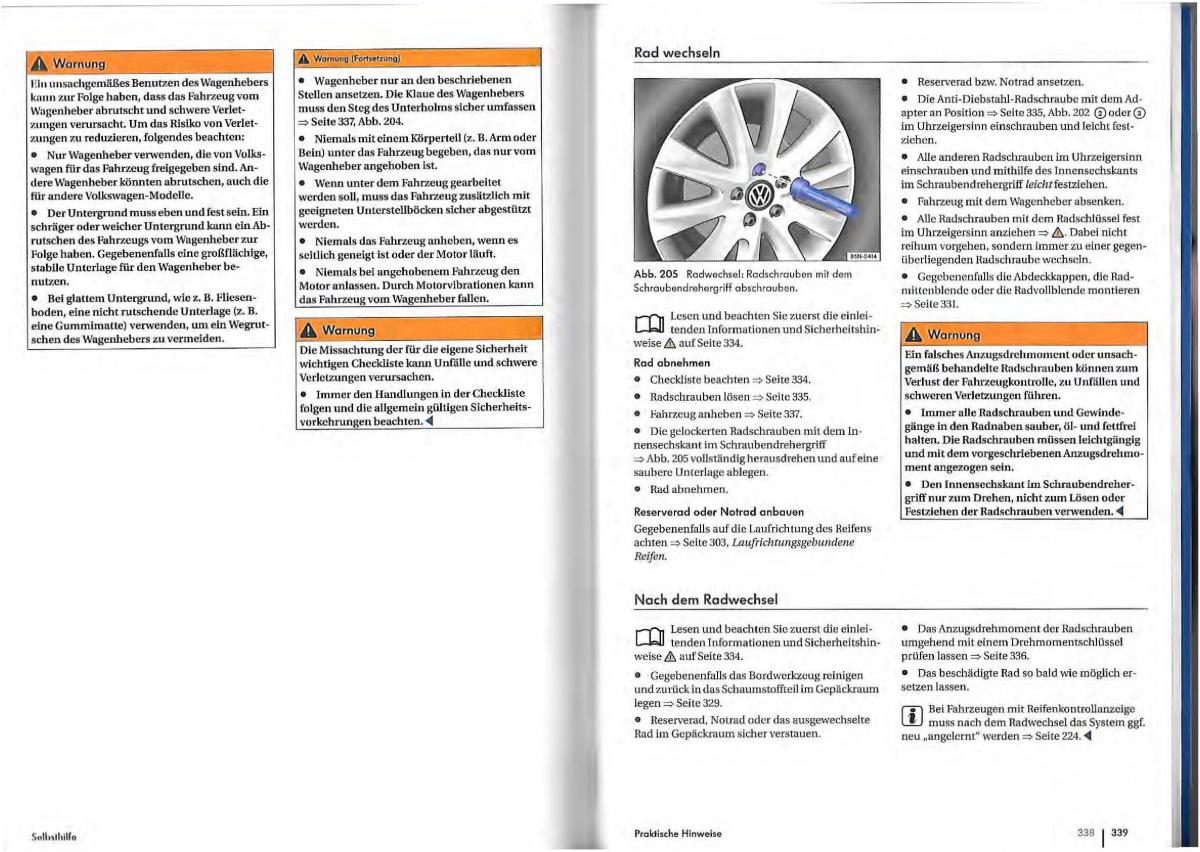 VW Golf Plus owners manual Handbuch / page 166