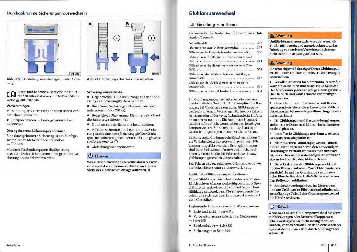 VW Golf Plus owners manual Handbuch / page 170