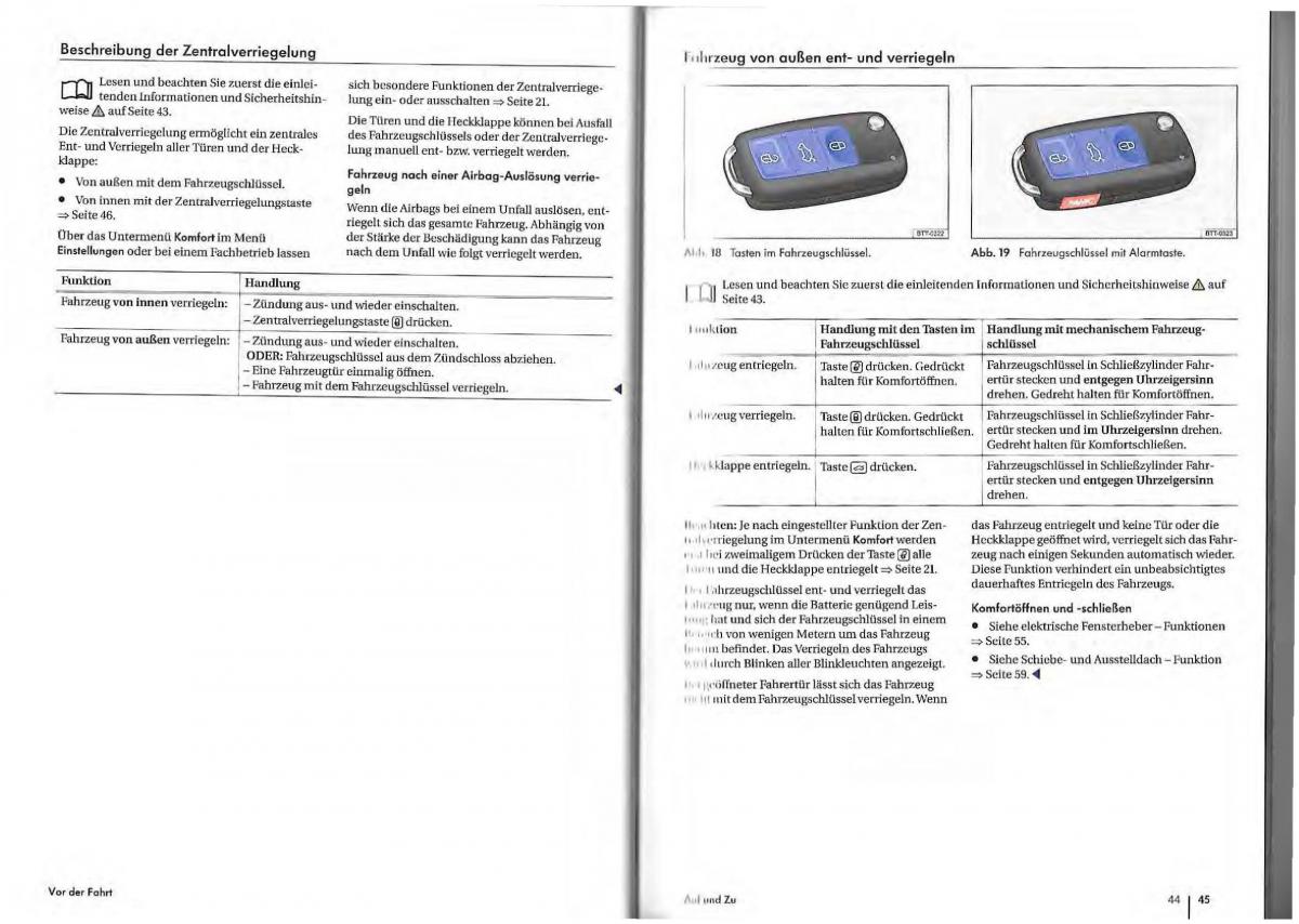 VW Golf Plus owners manual Handbuch / page 20