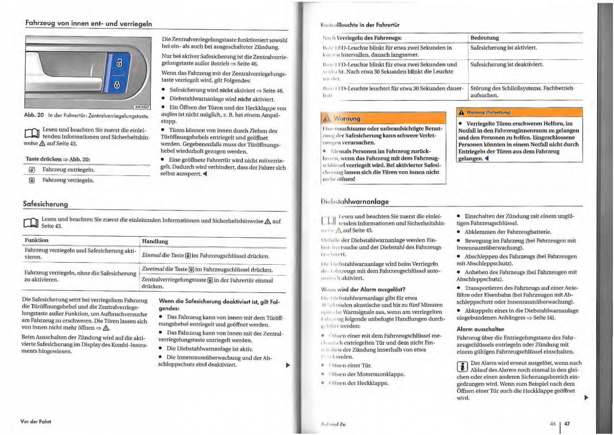 VW Golf Plus owners manual Handbuch / page 21