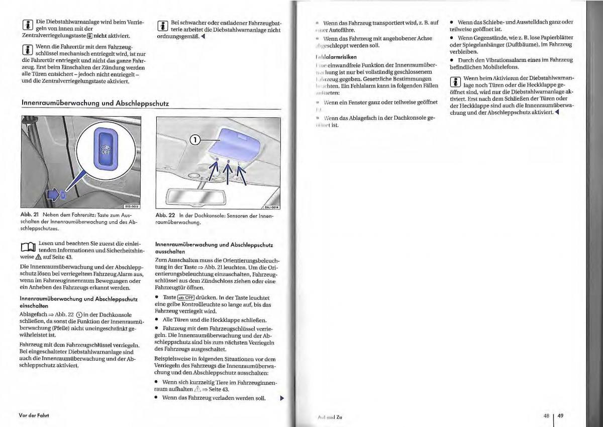 VW Golf Plus owners manual Handbuch / page 22