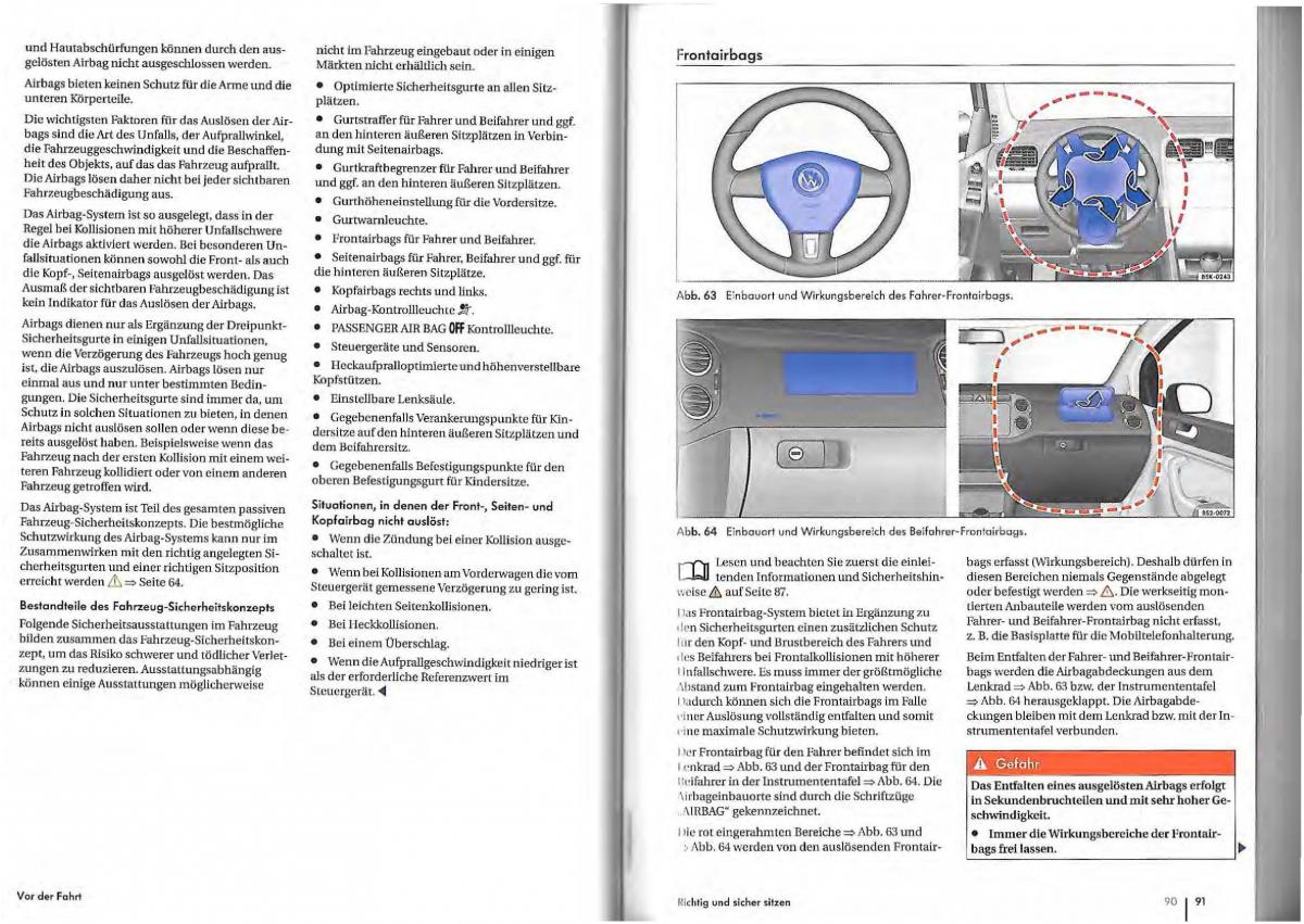 VW Golf Plus owners manual Handbuch / page 43