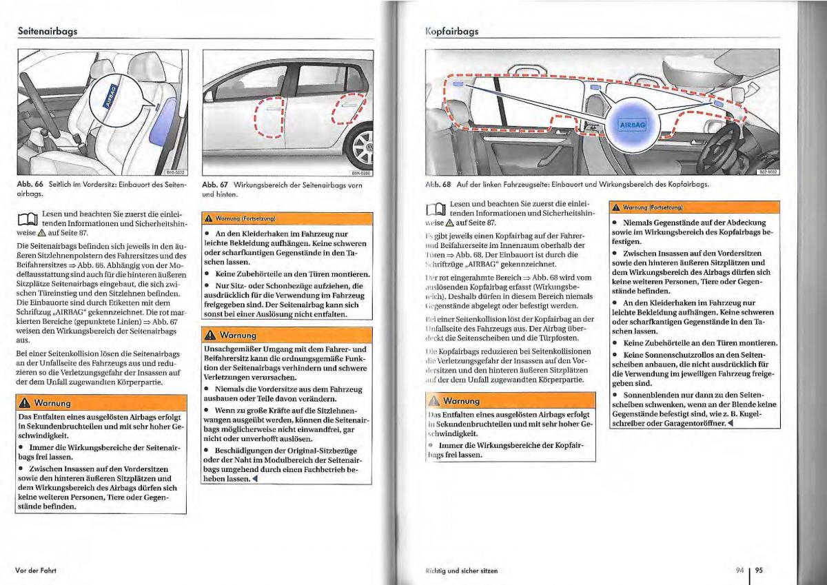 VW Golf Plus owners manual Handbuch / page 45