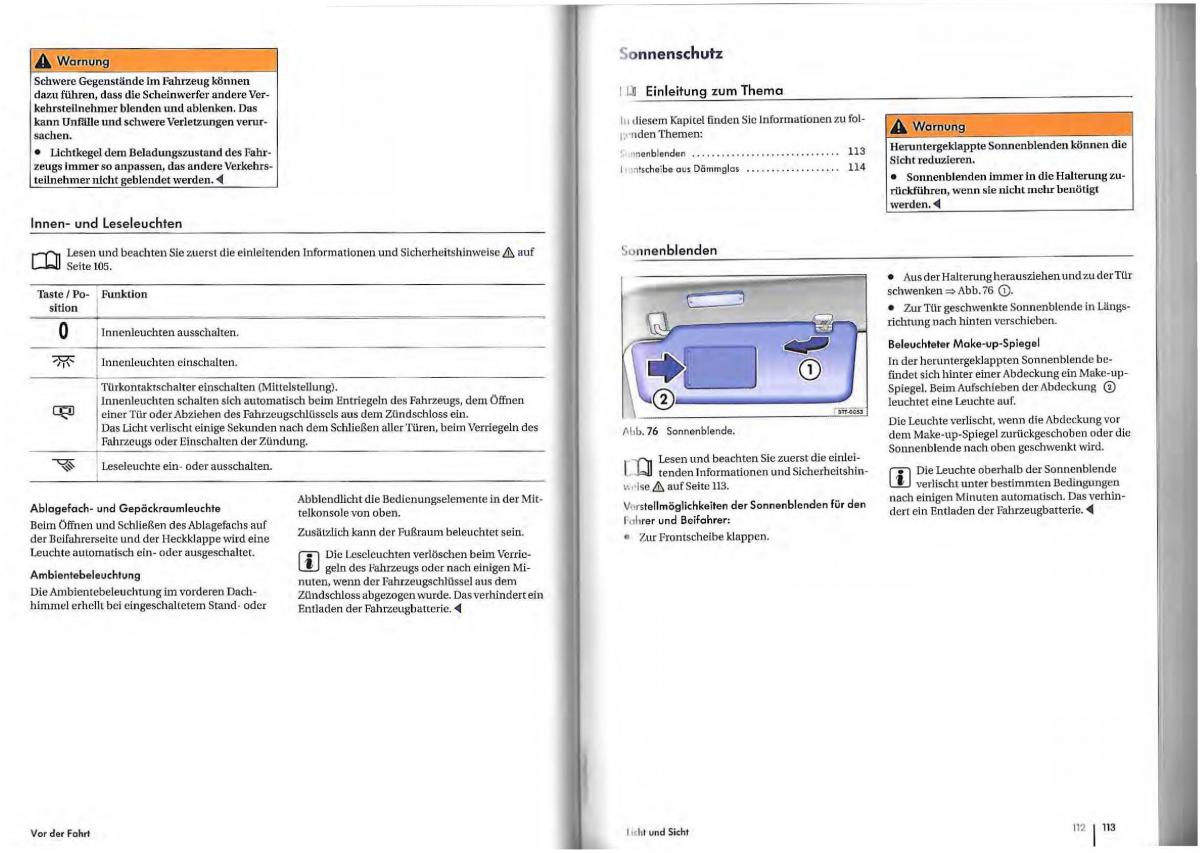 VW Golf Plus owners manual Handbuch / page 54