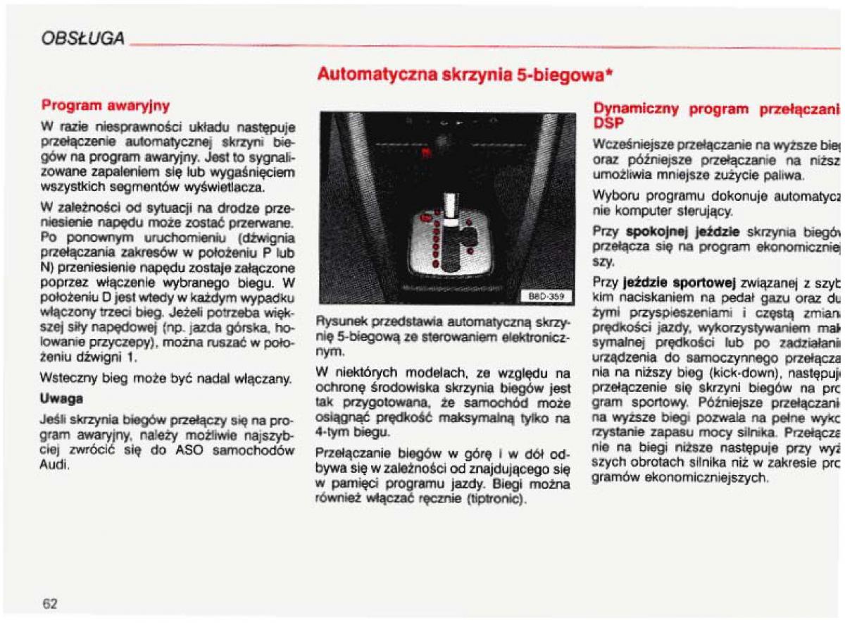 Audi A4 B5 8D instrukcja obslugi / page 63