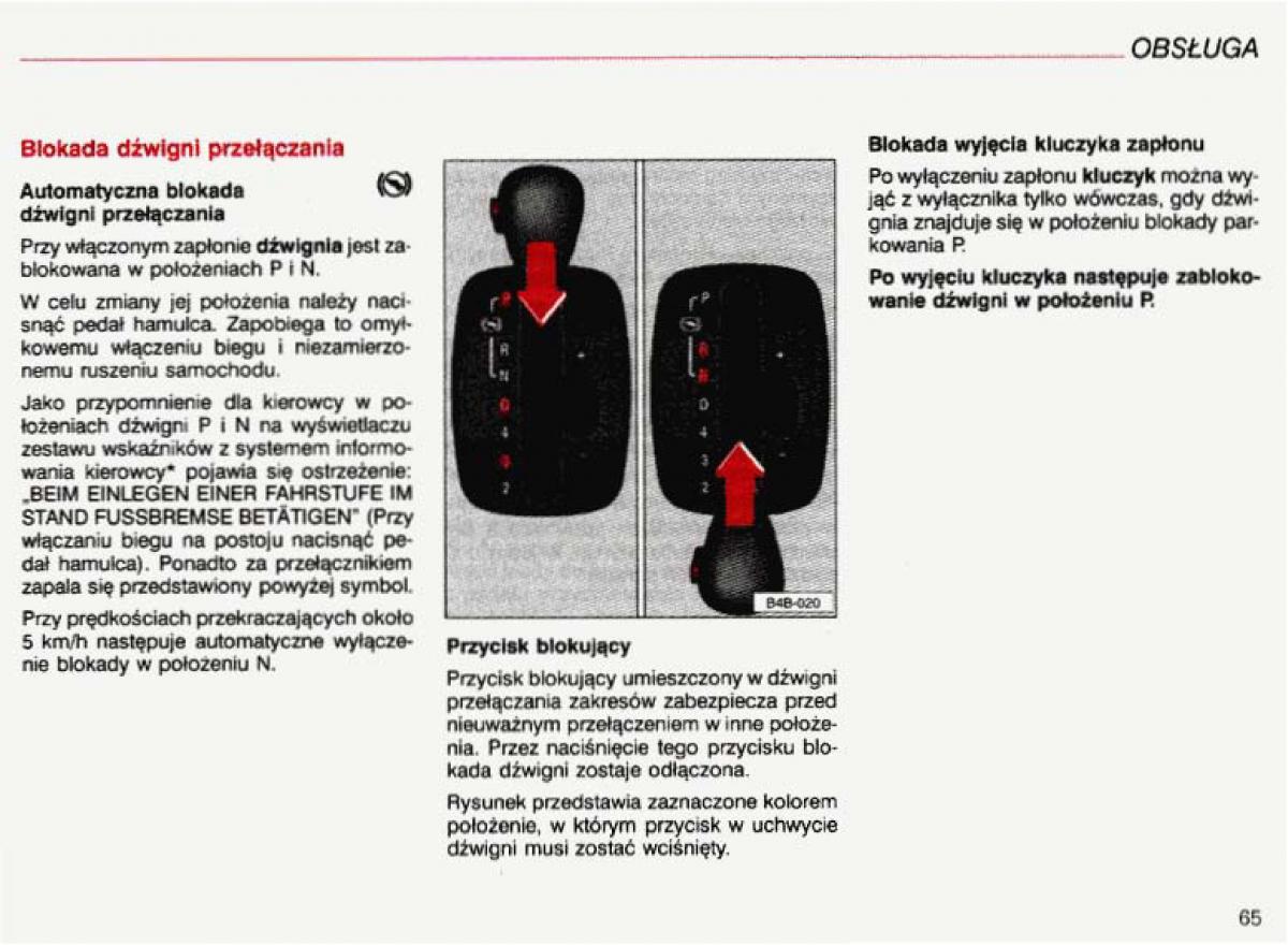 Audi A4 B5 8D instrukcja obslugi / page 66