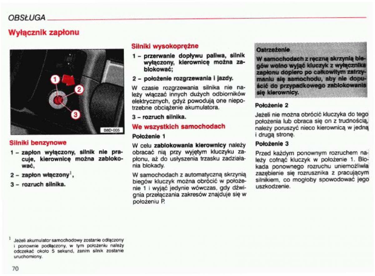 Audi A4 B5 8D instrukcja obslugi / page 71