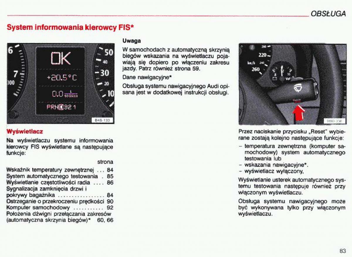 Audi A4 B5 8D instrukcja obslugi / page 84