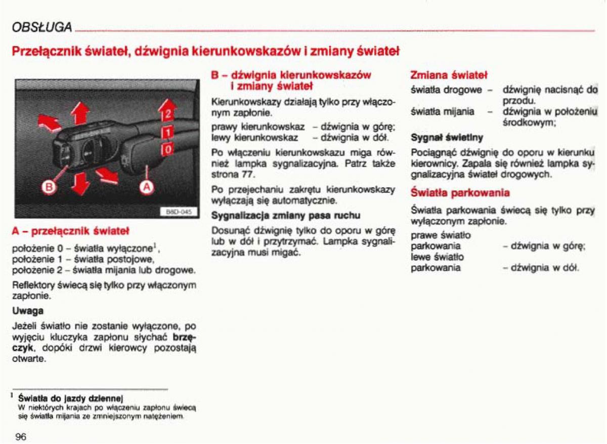 Audi A4 B5 8D instrukcja obslugi / page 97