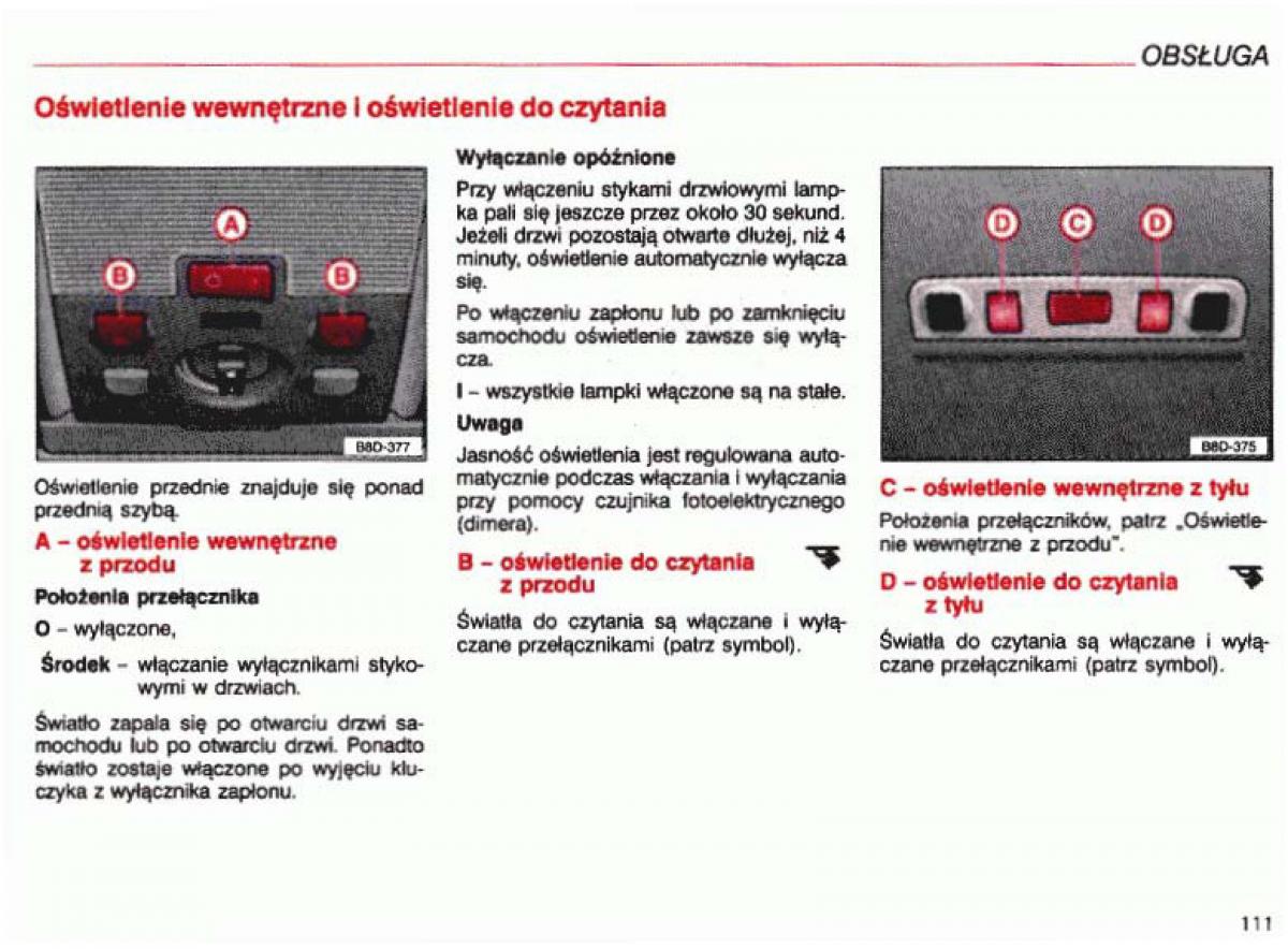 Audi A4 B5 8D instrukcja obslugi / page 112