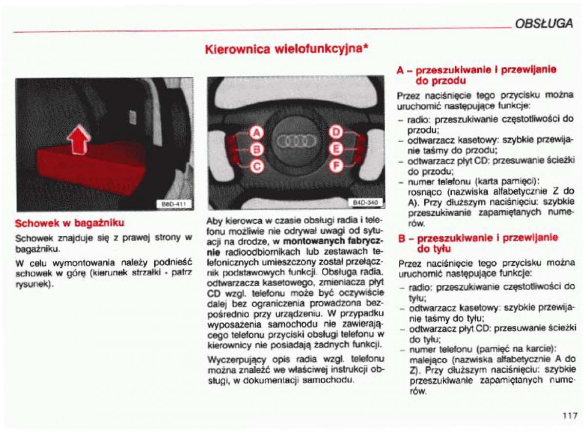 Audi A4 B5 8D instrukcja obslugi / page 118