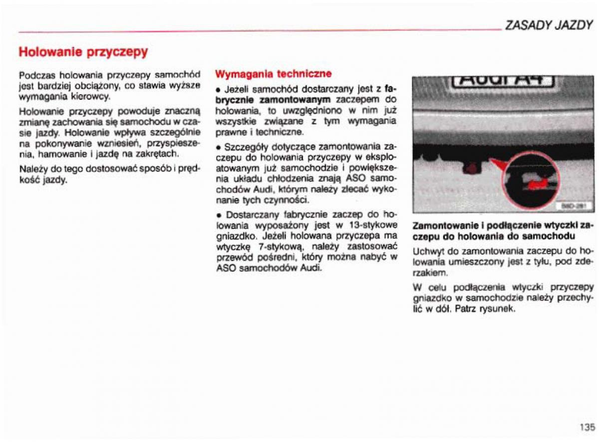 Audi A4 B5 8D instrukcja obslugi / page 136