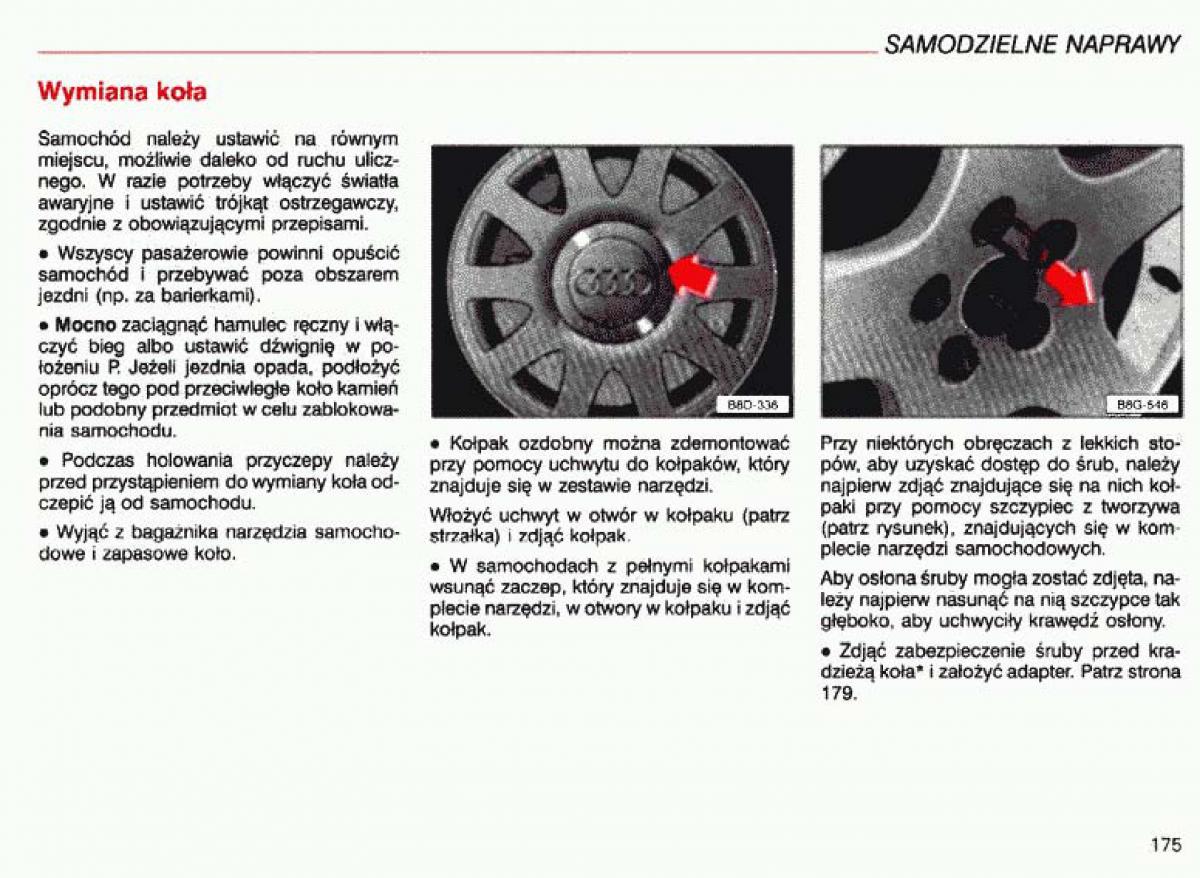 Audi A4 B5 8D instrukcja obslugi / page 176