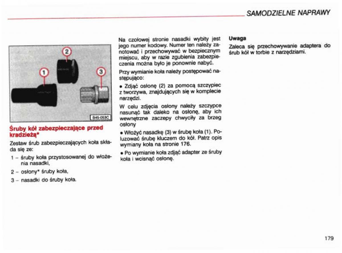 Audi A4 B5 8D instrukcja obslugi / page 180