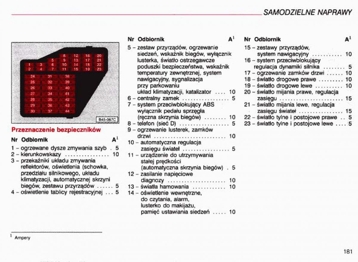 Audi A4 B5 8D instrukcja obslugi / page 182