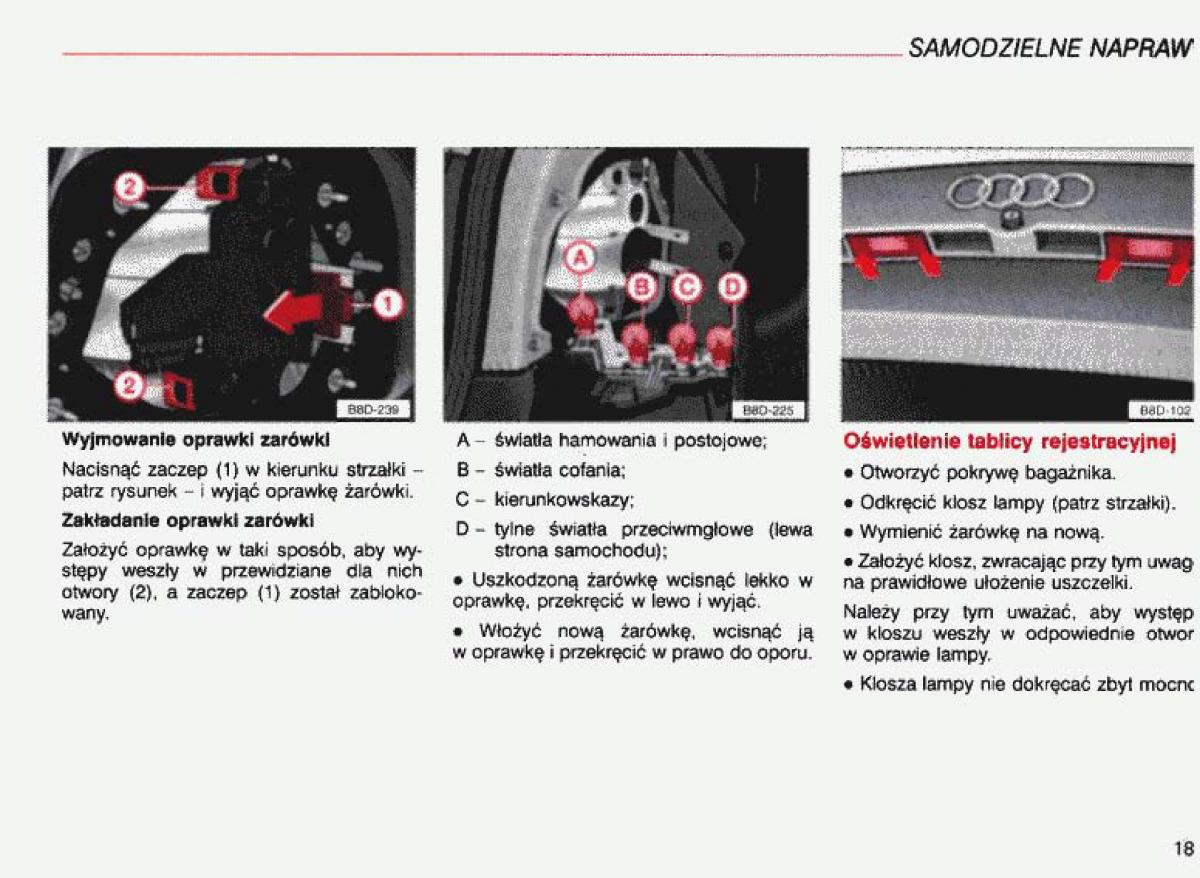 Audi A4 B5 8D instrukcja obslugi / page 188