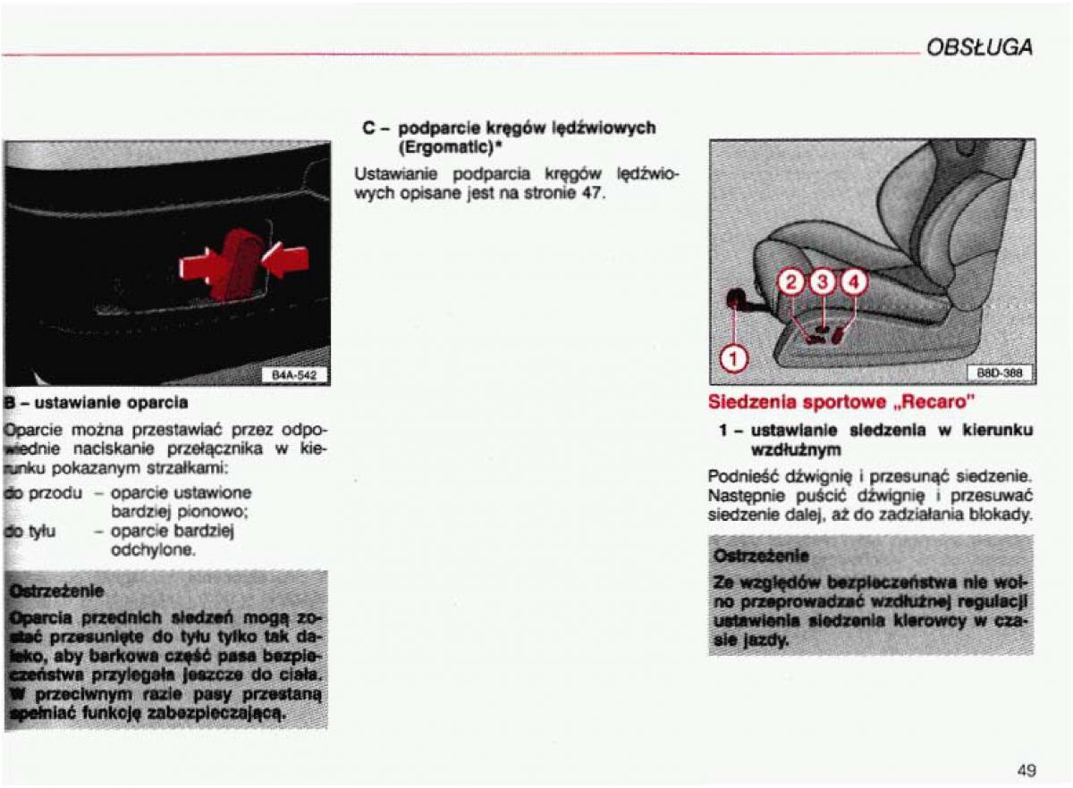 Audi A4 B5 8D instrukcja obslugi / page 50