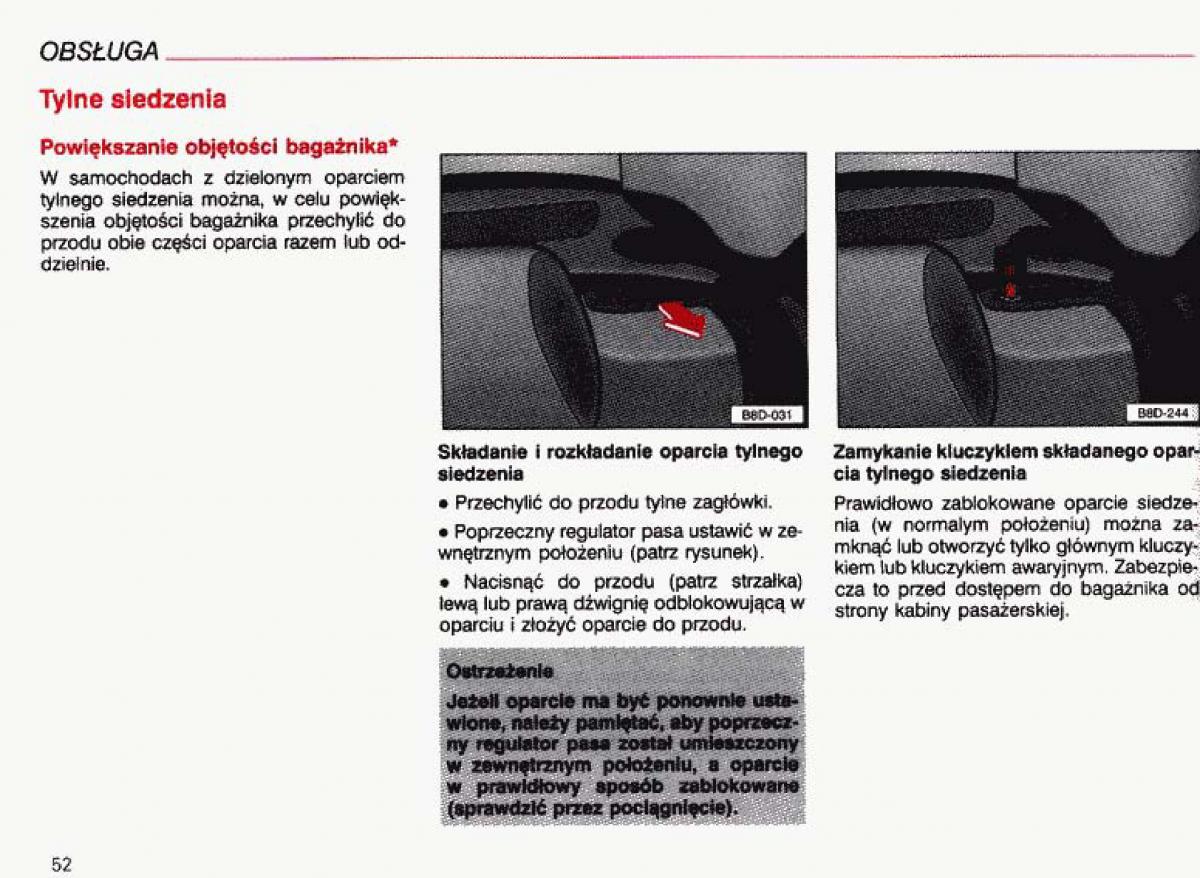 Audi A4 B5 8D instrukcja obslugi / page 53