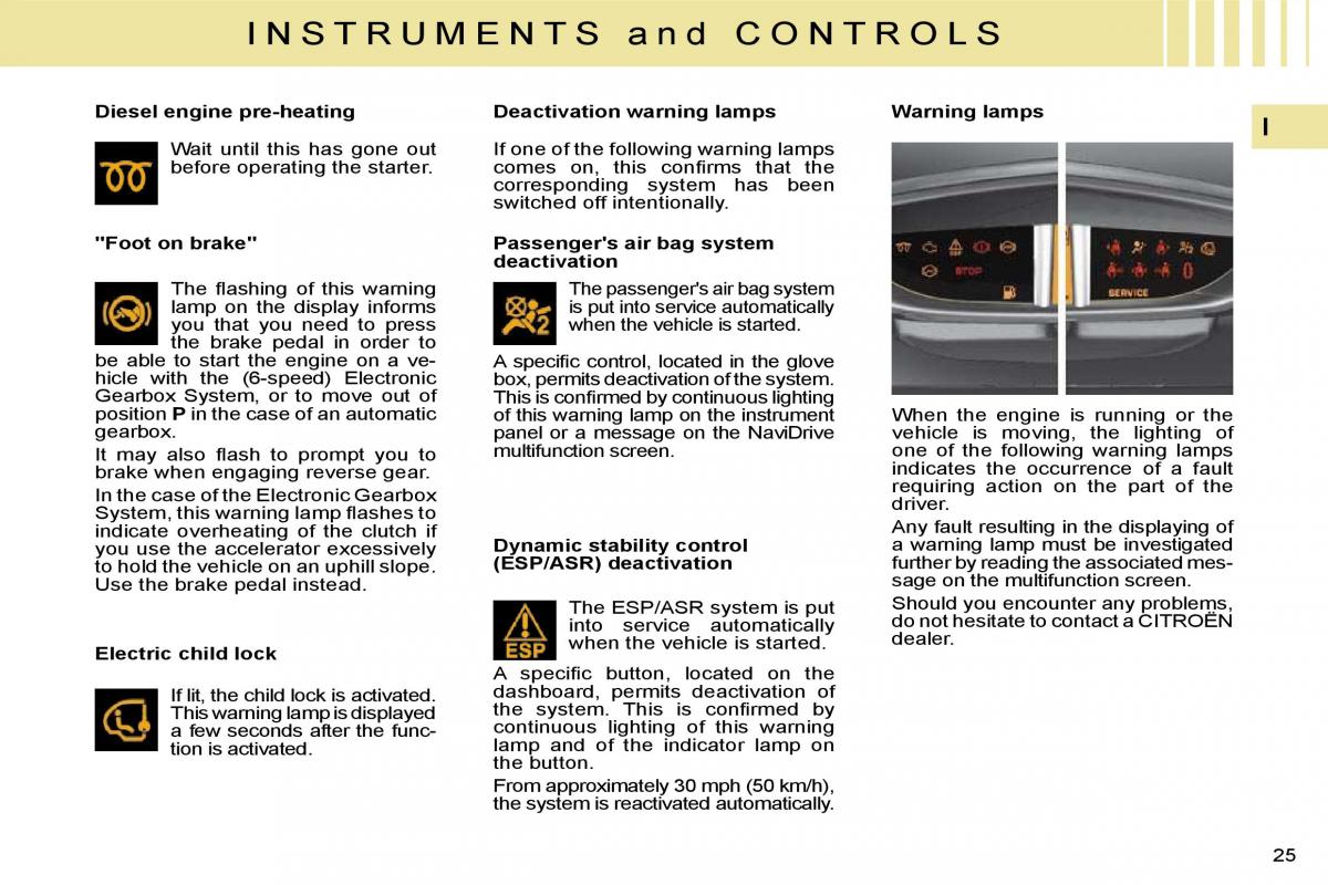 Citroen C4 I 1 owners manual / page 9