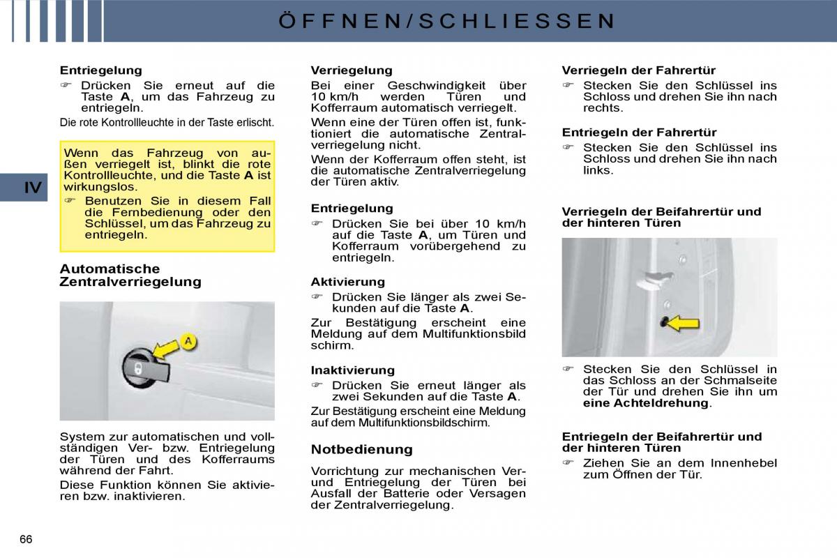 Citroen C4 I 1 owners manual Handbuch / page 56