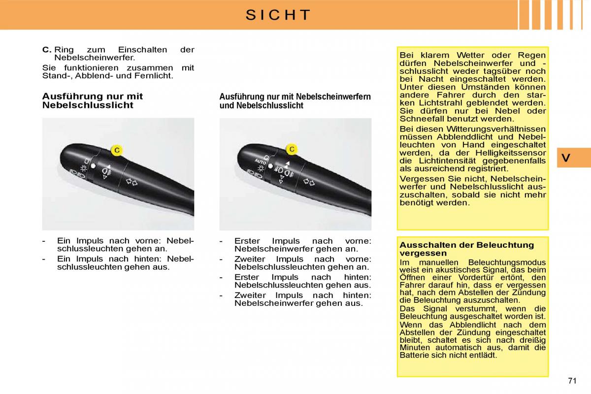 Citroen C4 I 1 owners manual Handbuch / page 61