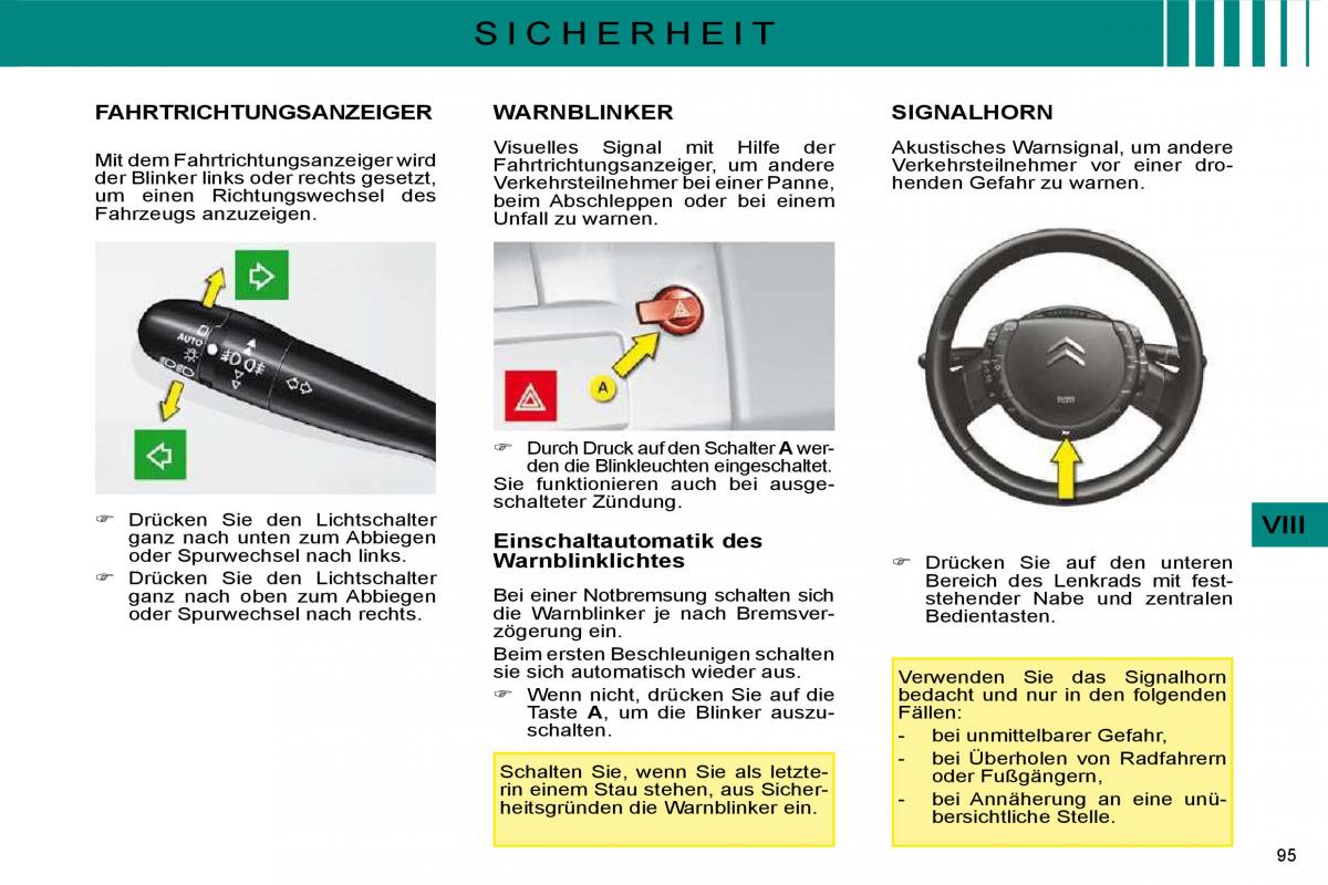 Citroen C4 I 1 owners manual Handbuch / page 98