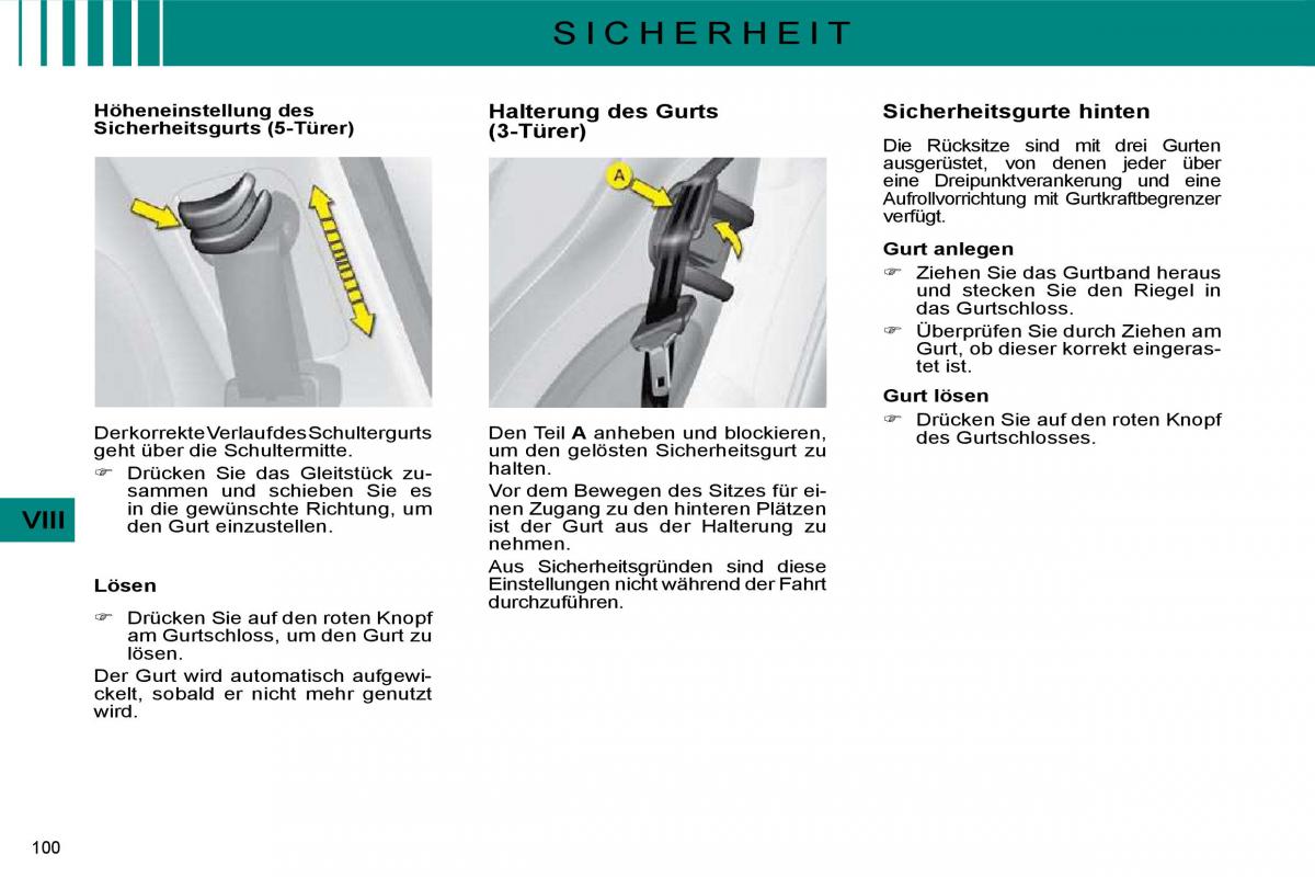 Citroen C4 I 1 owners manual Handbuch / page 103