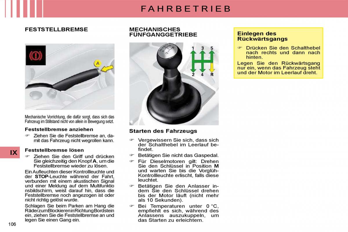 Citroen C4 I 1 owners manual Handbuch / page 110