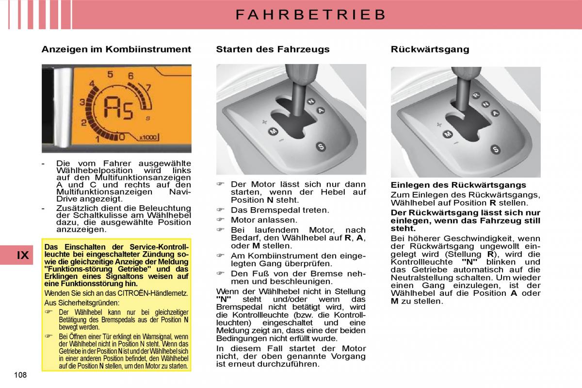 Citroen C4 I 1 owners manual Handbuch / page 113