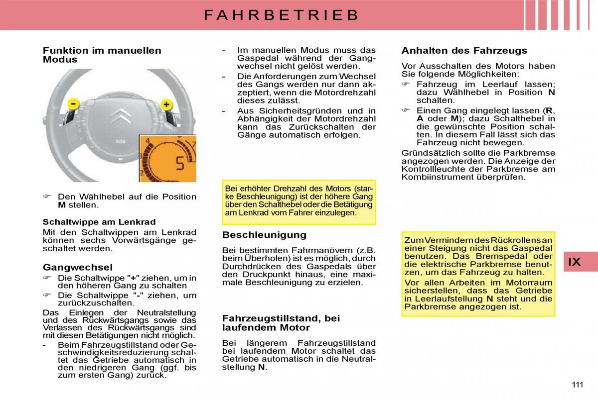 Citroen C4 I 1 owners manual Handbuch / page 116