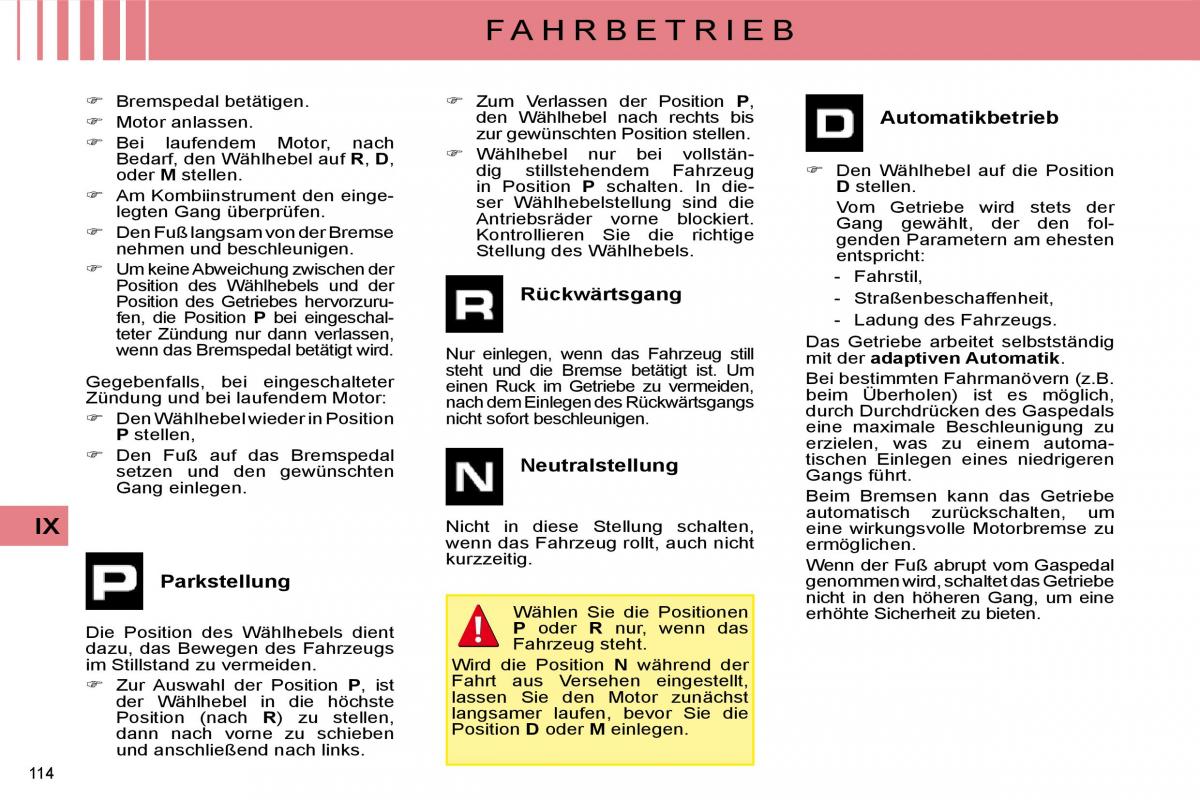 Citroen C4 I 1 owners manual Handbuch / page 119