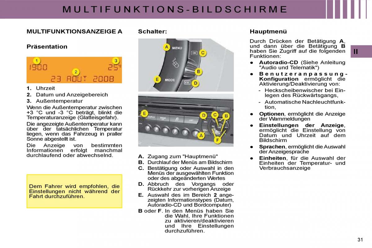 Citroen C4 I 1 owners manual Handbuch / page 16