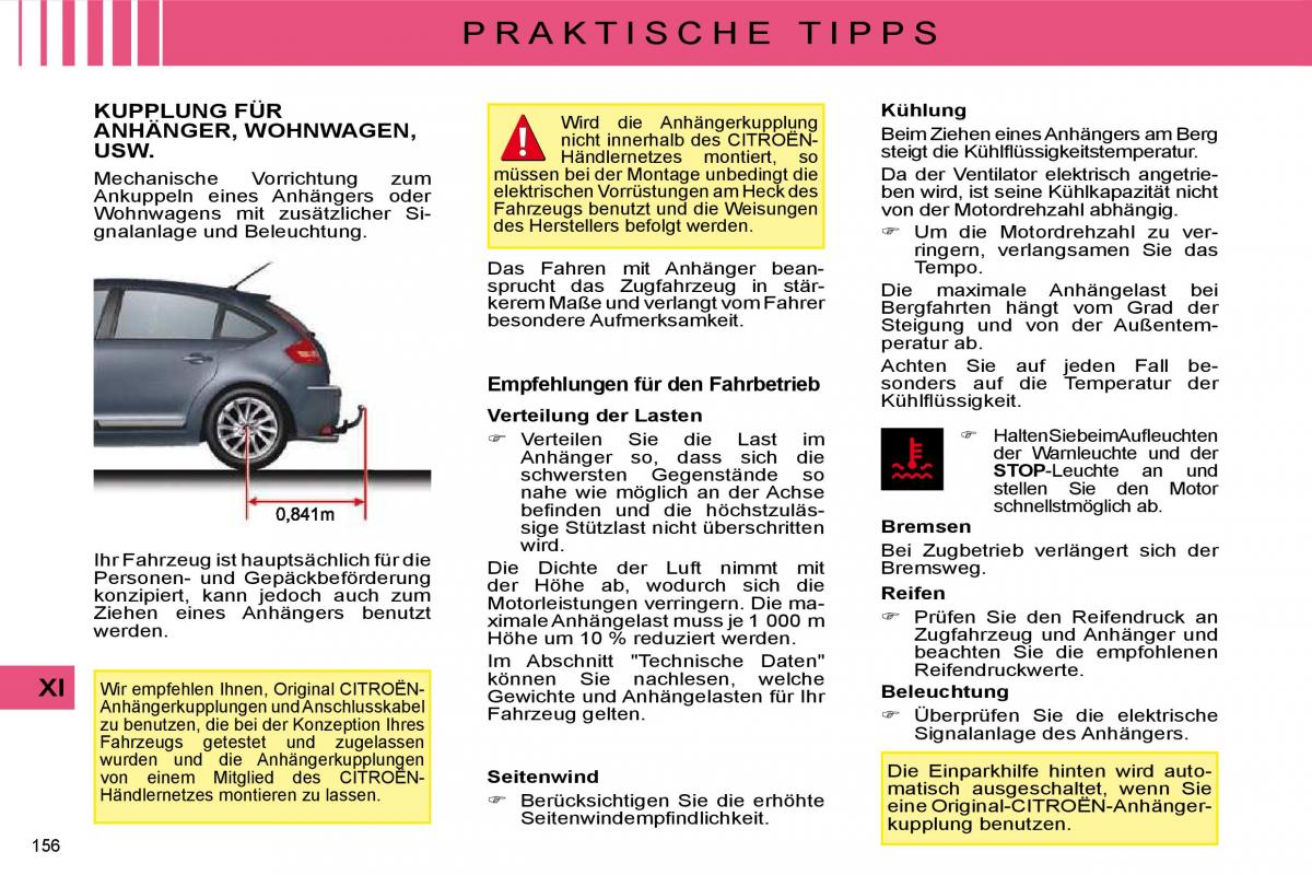 Citroen C4 I 1 owners manual Handbuch / page 163