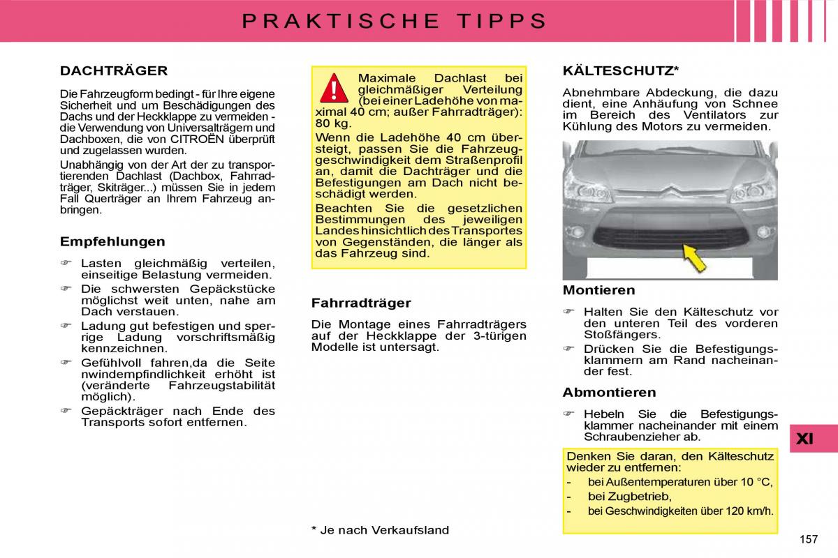 Citroen C4 I 1 owners manual Handbuch / page 164