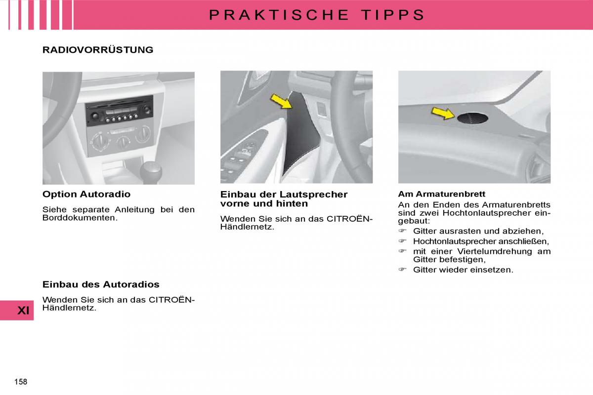 Citroen C4 I 1 owners manual Handbuch / page 165