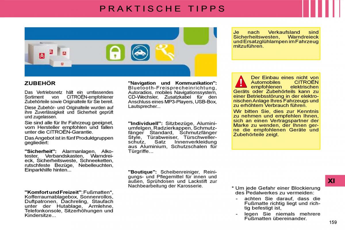 Citroen C4 I 1 owners manual Handbuch / page 166