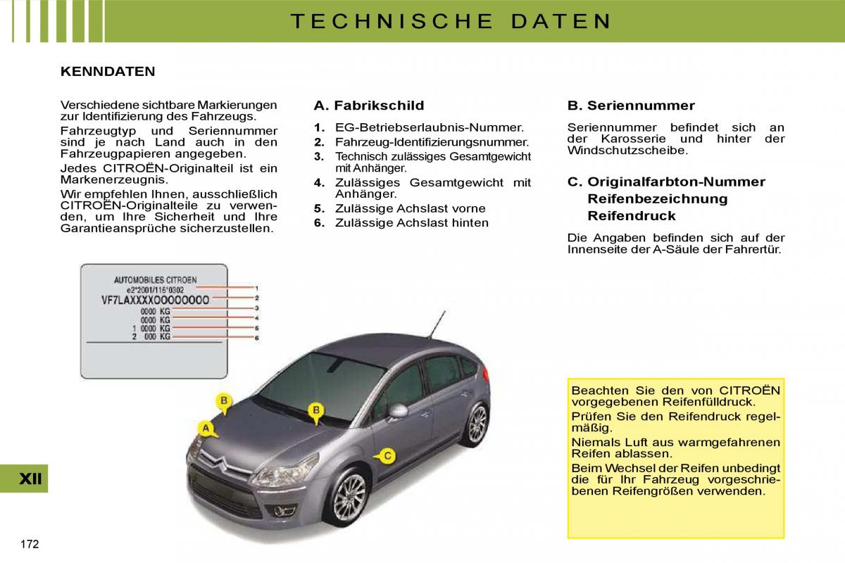 Citroen C4 I 1 owners manual Handbuch / page 179