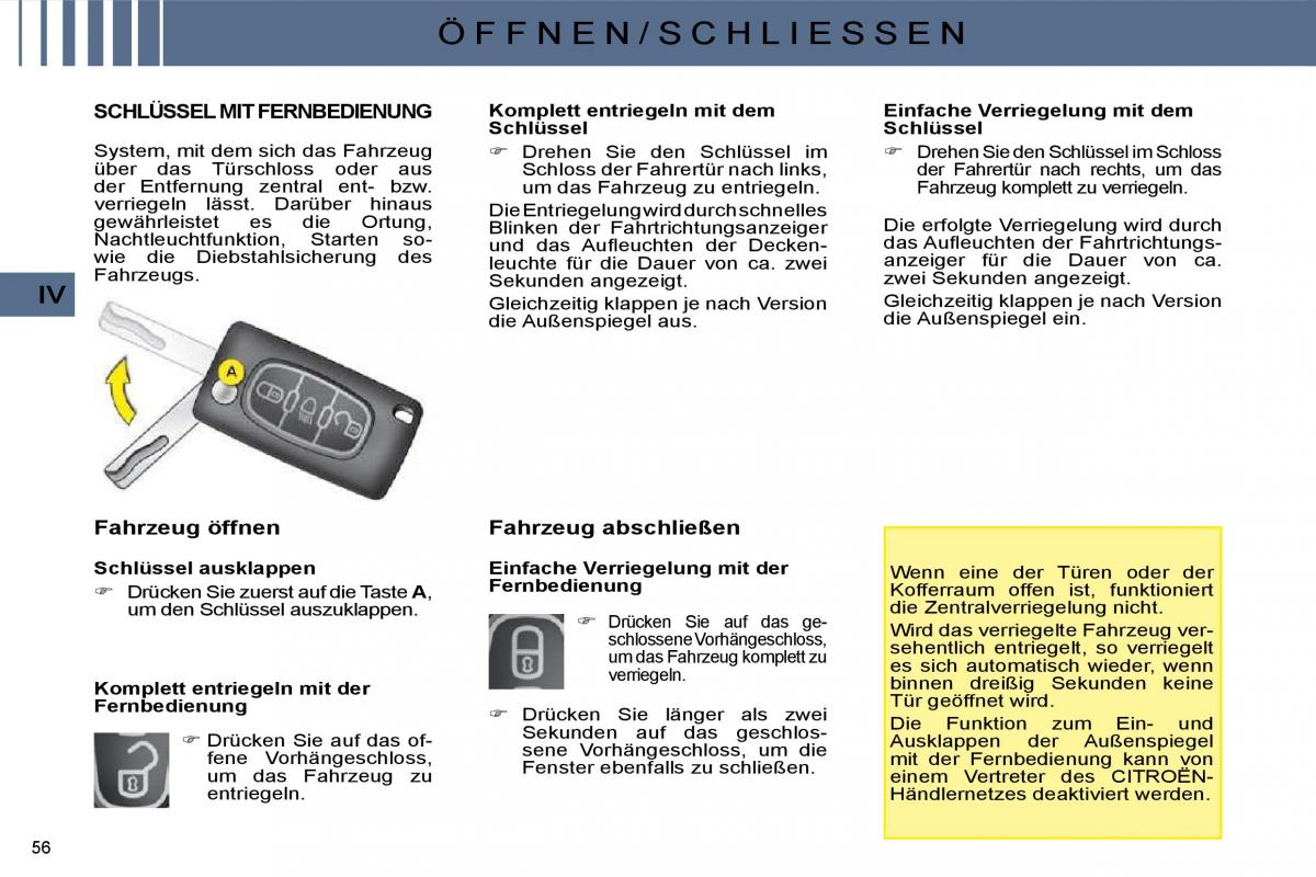 Citroen C4 I 1 owners manual Handbuch / page 43