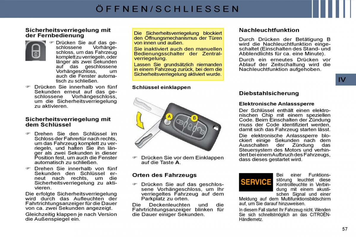 Citroen C4 I 1 owners manual Handbuch / page 44