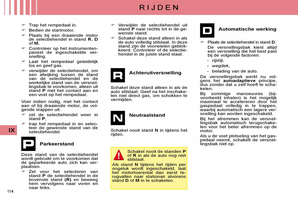 Citroen C4 I 1 owners manual handleiding / page 119