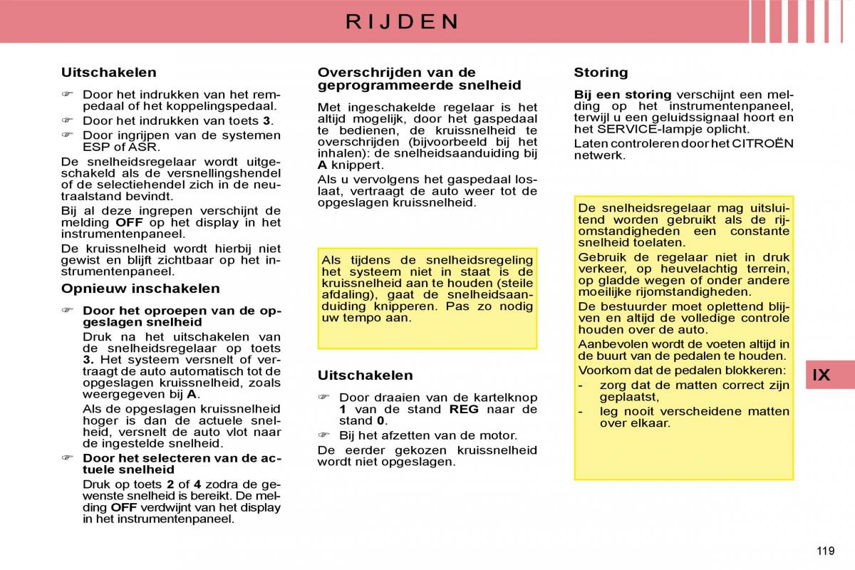 Citroen C4 I 1 owners manual handleiding / page 124