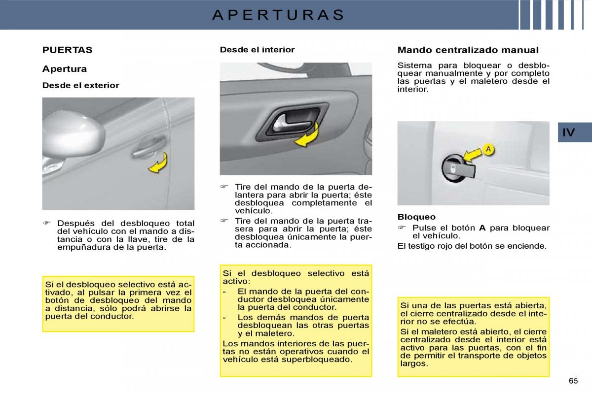 Citroen C4 I 1 owners manual manual del propietario / page 55