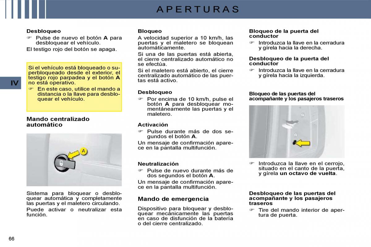 Citroen C4 I 1 owners manual manual del propietario / page 56